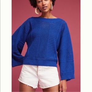 Anthropologie Cobalt Blue Sweater
